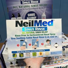 Bộ Bình Nước Rửa Mũi NEILMED SINUS RINSE - 2 Bình Squeeze 240ml, 1 Chai NasalMist 75ml, 250 Gói Muối An Toàn, Vệ Sinh Mũi Hàng Ngày