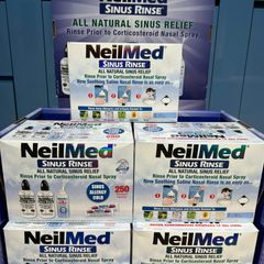 Bộ Bình Nước Rửa Mũi NEILMED SINUS RINSE - 2 Bình Squeeze 240ml, 1 Chai NasalMist 75ml, 250 Gói Muối An Toàn, Vệ Sinh Mũi Hàng Ngày