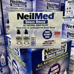 Bộ Bình Nước Rửa Mũi NEILMED SINUS RINSE - 2 Bình Squeeze 240ml, 1 Chai NasalMist 75ml, 250 Gói Muối An Toàn, Vệ Sinh Mũi Hàng Ngày