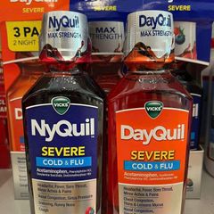 Set Siro Dayquil & Nyquil 3 Chai x 354ml - Thuốc Cảm Lạnh & Cúm Chống Đau Nửa Đêm Mỹ, Giảm Nghẹt Mũi, Ho, Sốt