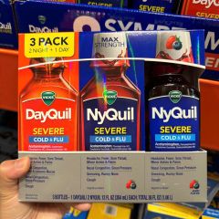 Set Siro Dayquil & Nyquil 3 Chai x 354ml - Thuốc Cảm Lạnh & Cúm Chống Đau Nửa Đêm Mỹ, Giảm Nghẹt Mũi, Ho, Sốt