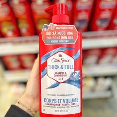 Dầu Gội & Xả Old Spice 2in1 Thick & Full 650ml - Giải Pháp Dưỡng Tóc Dày Dặn, Sạch Sâu, Độ ẩm Tự Nhiên