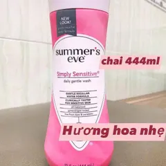Dung dịch vệ sinh Summer's Eve Simply Sensitive Cleansing 444ml (hồng nhạt)