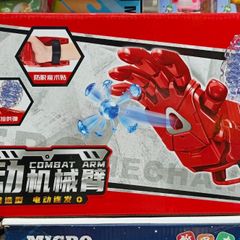 Bộ găng tay siêu nhân người sắt Iron man phun đạn thạch có dây sạc pin 666