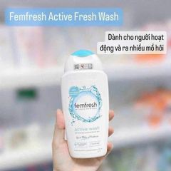 Dung dịch vệ sinh phụ nữ Femfresh Active Fresh Wash 250ml Xanh Dương - Dưỡng ẩm, Làm sạch nhẹ nhàng, Phù hợp cho da nhạy cảm