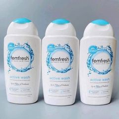 Dung dịch vệ sinh phụ nữ Femfresh Active Fresh Wash 250ml Xanh Dương - Dưỡng ẩm, Làm sạch nhẹ nhàng, Phù hợp cho da nhạy cảm