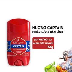 Lăn Khử Mùi Old Spice Captain Bravery & Bergamot 73g - Hương Cam Bergamot Tươi Mát Cho Phái Mạnh, Khử Mùi Hiệu Quả, Tự Tin Suốt Ngày