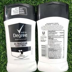 Lăn khử mùi Degree Men Ultraclear Black + White 76g – chống ố