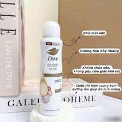 Xịt Khử Mùi Dove 48H Even Tone 150ml – Khử Mùi Hiệu Quả Với Hương Hoa Thanh Dịu, An Toàn Cho Da Nhạy Cảm