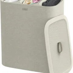 Thùng Đựng Đồ Giặt 3 Ngăn Quai Xách Joseph Joseph 50021 Tota Trio 90L Màu Kem - Giỏ Phân Loại Smart Chăm Sóc Quần Áo
