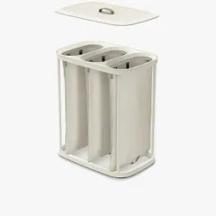 Thùng Đựng Đồ Giặt 3 Ngăn Quai Xách Joseph Joseph 50021 Tota Trio 90L Màu Kem - Giỏ Phân Loại Smart Chăm Sóc Quần Áo