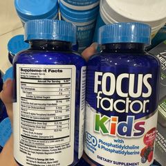 Vitamin bổ não Focus Factor Kids 150v - Tăng cường trí nhớ, tập trung cho trẻ - Hương berry tự nhiên, dễ nhai