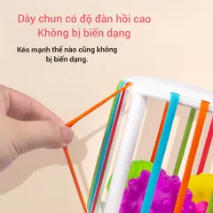 Hộp Thả Bóng Cầu Vồng Montessori Seseele - Đồ Chơi Giáo Dục Phát Triển Kỹ Năng Nhận Thức Cho Bé, Bóng Sillicon An Toàn