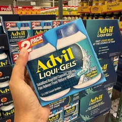Thuốc giảm đau Advil Liqui Gels 200mg - Hỗ trợ nhanh chóng cho đau đầu, đau răng, cảm cúm - Hộp 2 x 120 viên từ Mỹ