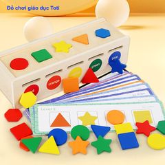 Hộp Thả Hình Khối Gỗ Montessori Cho Bé - Phát Triển Tư Duy, Nhận Diện Màu Sắc và Hình Khối - Đồ Chơi Giáo Dục Sớm