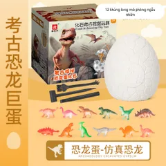 Đồ Chơi Khảo Cổ Hóa Thạch Trứng Khủng Long - Bộ Dụng Cụ Khám Phá Khoa Học Cho Trẻ Em Từ 4 Tuổi