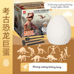 Đồ Chơi Khảo Cổ Hóa Thạch Trứng Khủng Long - Bộ Dụng Cụ Khám Phá Khoa Học Cho Trẻ Em Từ 4 Tuổi