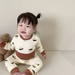Bộ Đồ Dài Tay Cotton Cạp Cao Hình Gấu Dễ Thương Cho Bé - Thời Trang Dễ Thương Cho Bé Trai & Bé Gái, Mặc Đi Học Hay Đi Chơi