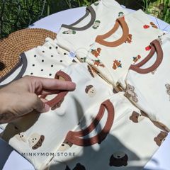 Bộ Đồ Dài Tay Cotton Cạp Cao Hình Gấu Dễ Thương Cho Bé - Thời Trang Dễ Thương Cho Bé Trai & Bé Gái, Mặc Đi Học Hay Đi Chơi