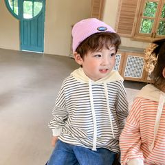 Áo Hoodie Kẻ Ngang Có Mũ Cho Bé Phong Cách Hàn Quốc - Thời Trang Thu Đông 2023, Cotton Thoáng Mát, Dành Cho Bé Hiếu Động