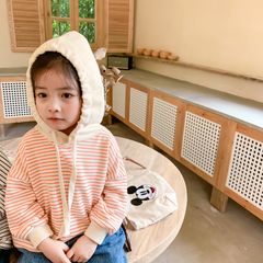 Áo Hoodie Kẻ Ngang Có Mũ Cho Bé Phong Cách Hàn Quốc - Thời Trang Thu Đông 2023, Cotton Thoáng Mát, Dành Cho Bé Hiếu Động