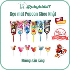 Kẹo Mút Popcan Disney Nhật Hình Mickey Siêu Đáng Yêu - Hương Vị Soda Nho, Cola, Chanh - Ngọt Ngào Không Sâu Răng
