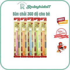Bàn Chải Đánh Răng 360 Độ Cho Bé Nội Địa Nhật - Lông Siêu Mềm, Thiết Kế Đặc Biệt Dễ Dùng, Giúp Sạch Mảng Bám Tối Đa