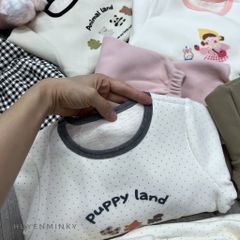 Bộ Đồ Ngủ Dài Tay Cổ Tròn Giữ Nhiệt Mịn Nhiều Họa Tiết Dễ Thương Cho Bé - Thời Trang Thu Đông Hàn Quốc Cho Trẻ Em