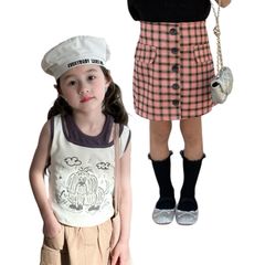 Chân Váy Ngắn Kẻ Hồng Ambbkids Phong Cách Nhóm Nhạc Nữ Hàn Quốc Dễ Thương Cho Bé Gái - Thời Trang Ngày Hè Năng Động 2-8 Tuổi