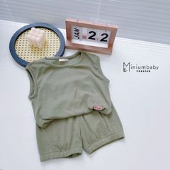 [MINIUMBABY] Bộ Đồ Thun Tăm Sát Nách Siêu Mềm Mịn Co Dãn Cho Bé Ngày Hè Năng Động