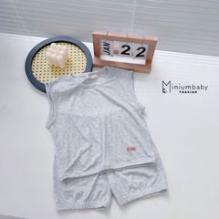 [MINIUMBABY] Bộ Đồ Thun Tăm Sát Nách Siêu Mềm Mịn Co Dãn Cho Bé Ngày Hè Năng Động
