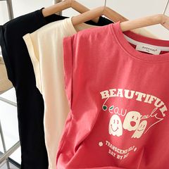 Váy Suông Cotton Tay Cánh Dơi Ambbkids - Thời Trang Nữ Đáng Yêu Cho Bé Gái Hè 2023, Thiết Kế Vạt Xẻ Điệu Đà