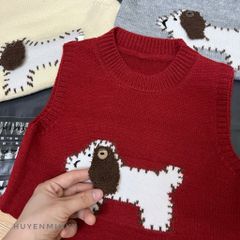 Áo Len Gile Dệt Kim Cún Con Dễ Thương Cho Bé Gái, Bé Trai Phong Cách Thu Đông Hàn Quốc 2025 - Size 90-130