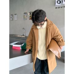 Lemon - Áo Khoác Lông Dày Dáng Dài Nâu Phong Cách Hàn Quốc Cho Bé Trai, Bé Gái