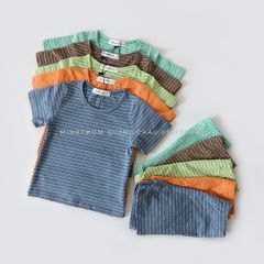 Bộ Cộc Tay Cotton Kẻ Minky Mom Mềm Mát Cho Bé - Thời Trang Đáng Yêu Chất Liệu Cao Cấp, Size 73-100