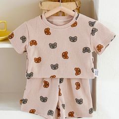 2023 Bộ Cộc Hoạ Tiết Cotton Tổ Ong Peekaboo Cho Bé Phong Cách Hàn Quốc Cực Xinh
