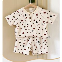 2023 Bộ Cộc Hoạ Tiết Cotton Tổ Ong Peekaboo Cho Bé Phong Cách Hàn Quốc Cực Xinh