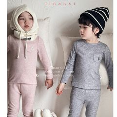 Bộ Quần Áo Dài Tay Len Tăm Smile Cao Cấp Hàn Quốc cho Bé - Thời Trang Mùa Thu Đông 2024, Size 90-130