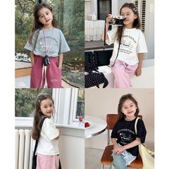 Áo Thun Ngắn Tay Dễ Thương Cho Bé Gái AmbbKids - Họa Tiết Cartoon Hàn Quốc, Chất Liệu Cotton Mềm Mịn, Đủ Size 90-150