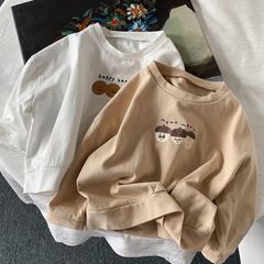 Áo Thun Dài Tay Hạt Dẻ và Smile Thu Đông CHO BÉ Chất Cotton thấm hút thoải mái