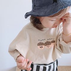 Áo Thun Dài Tay Hạt Dẻ và Smile Thu Đông CHO BÉ Chất Cotton thấm hút thoải mái