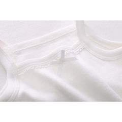 Áo Ba Lỗ và Áo 2 Dây 100% Cotton Cho Bé Trai, Bé Gái - Màu Trắng Tinh Khiết, Thoáng Khí, Mềm Mại, Hàng Xuất Nhật 2024