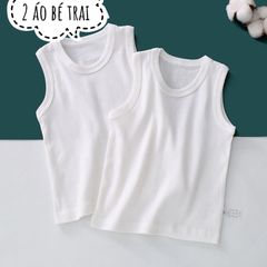 Áo Ba Lỗ và Áo 2 Dây 100% Cotton Cho Bé Trai, Bé Gái - Màu Trắng Tinh Khiết, Thoáng Khí, Mềm Mại, Hàng Xuất Nhật 2024