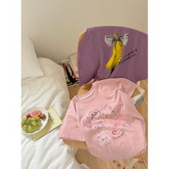 Áo Thun Hoạt Hình Bobo Dễ Thương Cho Bé Gái - Chất Liệu Cotton Mềm Mịn, Phong Cách Hàn Quốc, Hàng AmbbKids 2-8 Tuổi