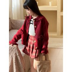 Chân Váy Dạ Kẻ Caro Đỏ Xếp Ly Dáng Ngắn Chữ A Có Quần Bảo Hộ Cho Bé Gái - Thời Trang Hàng Quảng Châu Thu Đông 2026