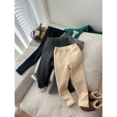 Quần Legging Nỉ Lót Nhung Dày 350g Cho Bé Gái - Thời Trang Mùa Đông 2025 Phong Cách Hàn Quốc, Co Dãn Ấm Áp