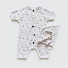 Bộ Body Thời Trang Trẻ Em Peekaboo - Nón Pumpkin Bí Ngô Cotton Tổ Ong Dễ Thương cho Bé 0-3 Tuổi