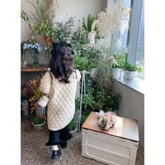 [Xả hàng] Áo Khoác Trần Bông Ambbkids Dáng Dài Phong Cách Nước Ngoài Cho Bé Gái