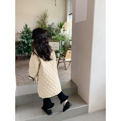 [Xả hàng] Áo Khoác Trần Bông Ambbkids Dáng Dài Phong Cách Nước Ngoài Cho Bé Gái