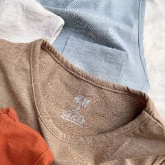 Đồ bộ sát nách trơn HM bé trai vải cotton dư xịn